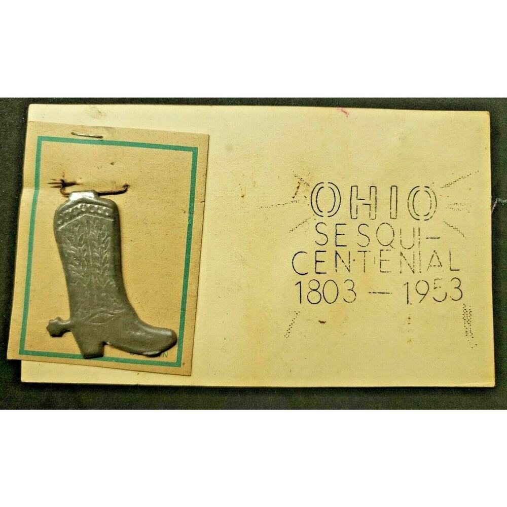Vintage Ohio Sesquicentennial Cowboy Boot Pin 1803-1953 New Old Stock